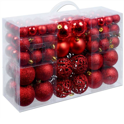 Afbeelding van Lifetime Kerstballen set 100 ballen Plastic / Kunststof Rood