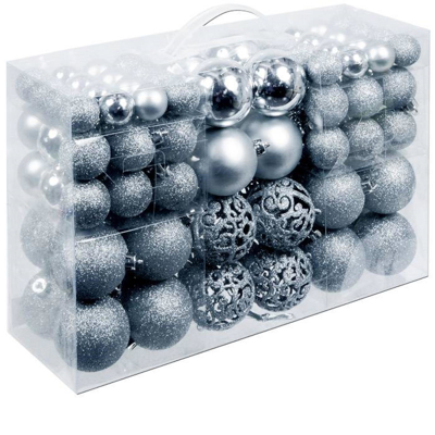 Afbeelding van Lifetime Kerstballen set 100 ballen Plastic / Kunststof Zilver