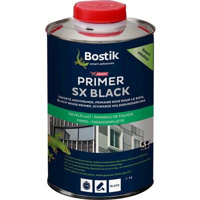 Afbeelding van Bostik primer sx black houtprimer 1 liter, zwart, fles