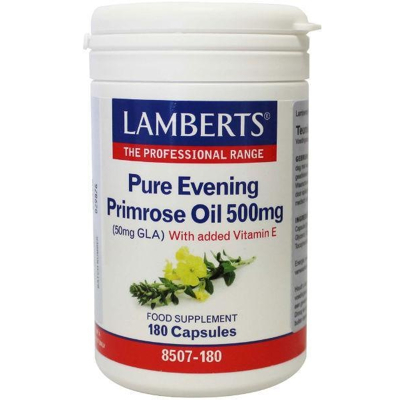 Afbeelding van Lamberts Teunisbloemolie 500mg (pure Evening Primrose Oil), 180 Veg. capsules