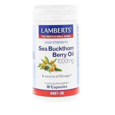Afbeelding van Lamberts Duindoorn olie 1000 mg Sea buckthorn berry oil 30 capsules