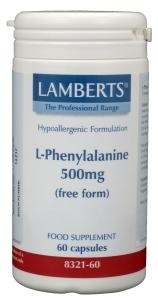 Afbeelding van Lamberts L phenylalanine 500mg, 60 capsules