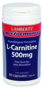 Afbeelding van Lamberts L carnitine 500mg, 60 Veg. capsules