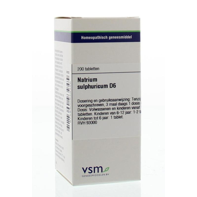 Afbeelding van Vsm Natrium Sulphuricum D6, 200 tabletten