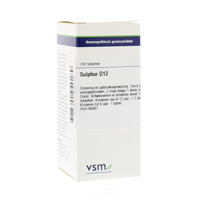 Afbeelding van Vsm Sulphur D12, 200 tabletten