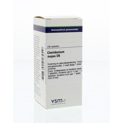 Afbeelding van Vsm Chelidonium Majus D6, 200 tabletten