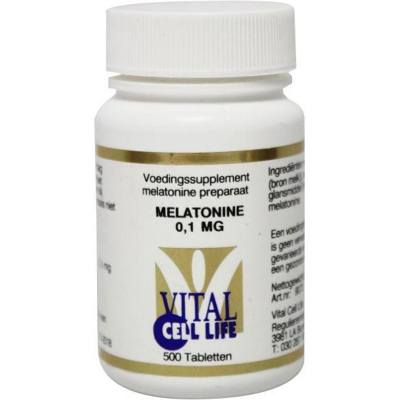 Afbeelding van Vital Cell Life Melatonine 0.1mg, 500 tabletten