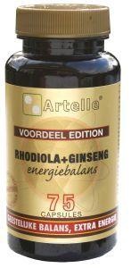 Afbeelding van Artelle Rhodiola Ginseng Energiebalans, 75 capsules