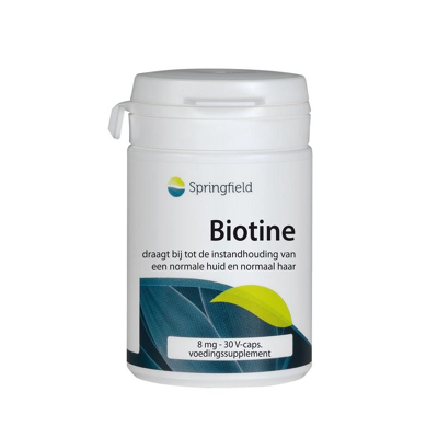 Afbeelding van Springfield Biotine (vitamine B8) 8 Mg, 30 Veg. capsules