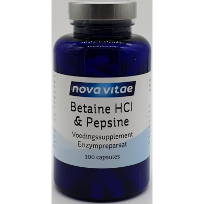 Afbeelding van Nova Vitae Betaine Hcl 648 Mg &amp; Pepsine 150mg, 100 capsules