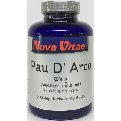 Afbeelding van Nova Vitae Pau d arco 500 mg extract 5:1 200 capsules