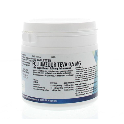 Afbeelding van Teva Foliumzuur 0.5, 250 tabletten