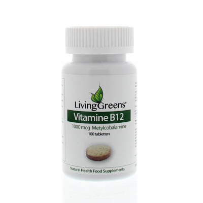 Afbeelding van Livinggreens Vitamine B12 methylcobalamine 1000 mcg 100 tabletten