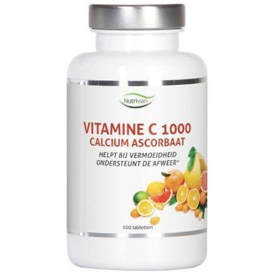 Afbeelding van Nutrivian Vitamine C1000 mg calcium ascorbaat 100 tabletten