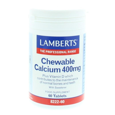 Afbeelding van Lamberts Calcium 400mg Kauwtabletten + Vit. D en Fos, 60 Kauw tabletten