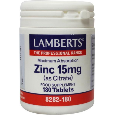Afbeelding van Lamberts Zink Citraat 15mg, 180 tabletten