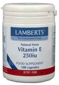 Afbeelding van Lamberts Vitamine E 250ie Natuurlijk, 100 Veg. capsules