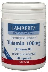 Afbeelding van Lamberts Vitamine B1 100mg (thiamine), 90 Veg. capsules