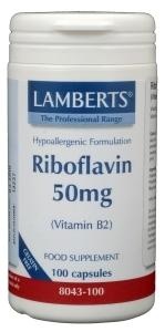 Afbeelding van Lamberts Vitamine B2 50mg (riboflavine), 100 Veg. capsules