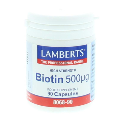Afbeelding van Lamberts Vitamine B8 500mcg (biotine), 90 Veg. capsules