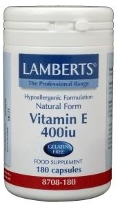 Afbeelding van Lamberts Vitamine E 400ie Natuurlijk, 180 Veg. capsules