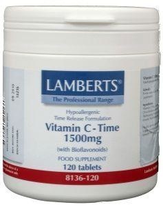 Afbeelding van Lamberts Vitamine C 1500 Time Release &amp; Bioflavonoiden, 120 tabletten