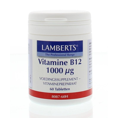 Afbeelding van Lamberts Vitamine B12 1000mcg (cyanocobalamine), 60 tabletten