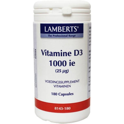 Afbeelding van Lamberts Vitamine D3 1000ie/25mcg, 180 capsules