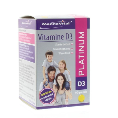 Afbeelding van MannaVital Vitamine D3 Platinum Pearls