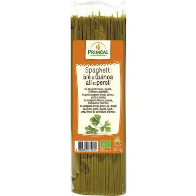 Afbeelding van Primeal Organic spaghetti tarwe quinoa knoflook peterselie 500 g