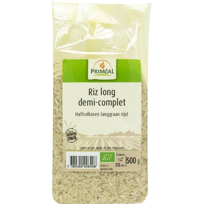 Afbeelding van Primeal Halfvolkoren langgraan rijst 500 g