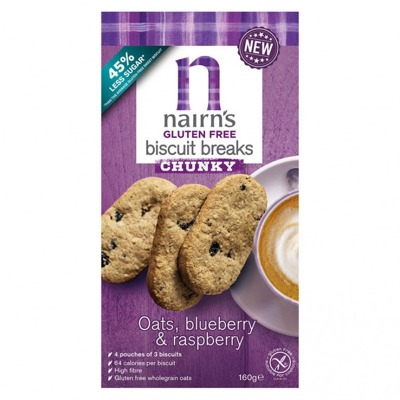 Afbeelding van Nairns Breakfast biscuit blueberry &amp; raspberry 160 g