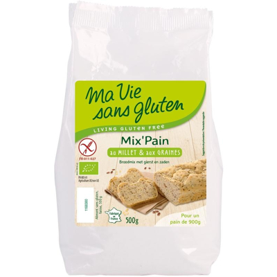 Afbeelding van Ma Vie Sans Broodmeel met Gierst en Zaden Glutenvrij Bio, 500 gram