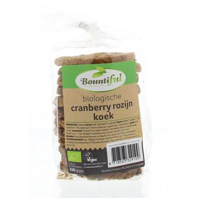 Afbeelding van Bountiful Cranberry rozijnkoek bio 250 g