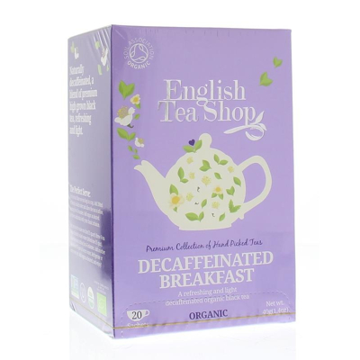 Afbeelding van English Tea Shop Decaffeinated breakfast 20 zakjes