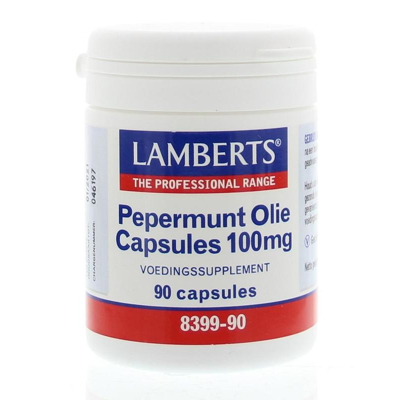 Afbeelding van Lamberts Pepermuntolie 100mg, 90 Veg. capsules