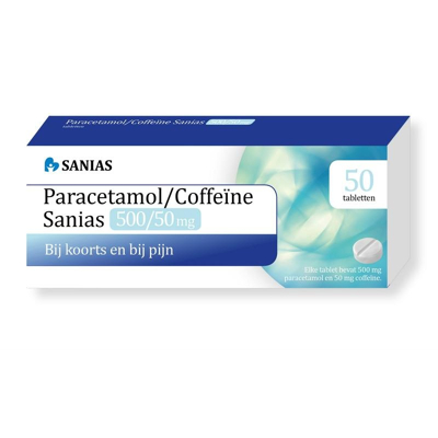 Afbeelding van Paracetamol/Coffeine Sanias Tablet 500/50mg