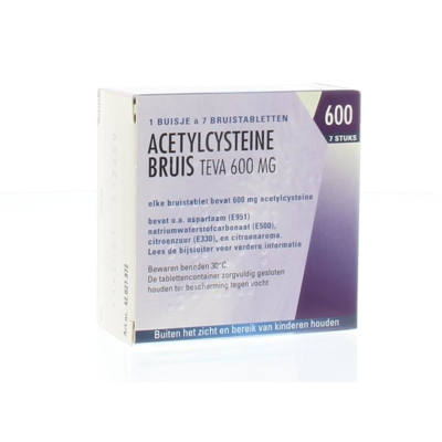 Afbeelding van Acetylcysteine Teva Bruistablet 600mg