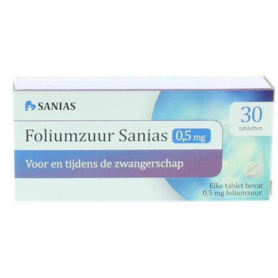 Afbeelding van Foliumzuur Sanias Tablet 0,5mg