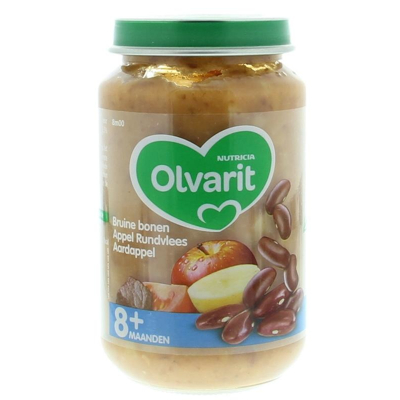 Afbeelding van Olvarit Bruine Bonen Appel Rundvlees Aardappel 8m00, 200 gram