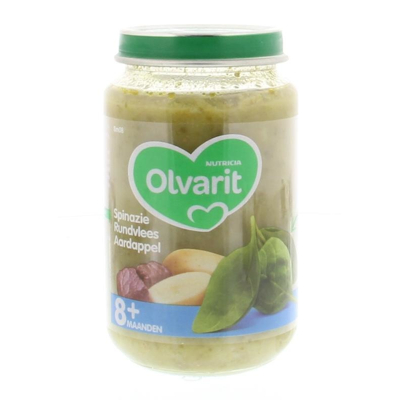 Afbeelding van Olvarit Spinazie Rundvlees Aardappel 8m08, 200 gram