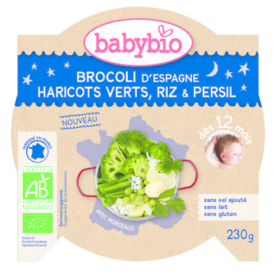 Afbeelding van Babybio Mon petit plat broccoli princessenbonen rijst 230 g