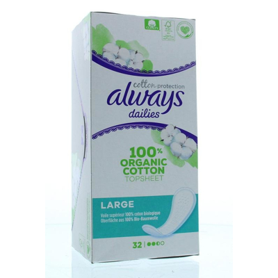 Afbeelding van Always Dailies Cotton Protection Inlegkruisjes Large, 32 stuks