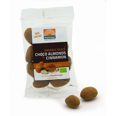 Afbeelding van Mattisson HealthStyle Snack Choco Almonds Cinnamon 35GR