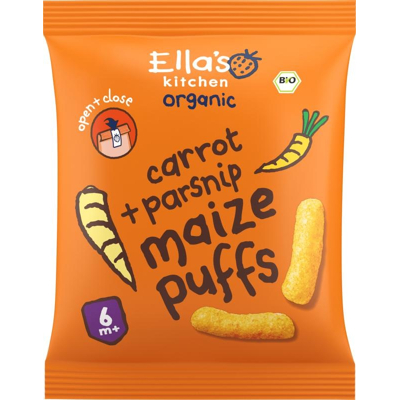 Afbeelding van Ella&#039;s Kitchen Maize puffs carrot/parsnip 6+ maanden 20 g