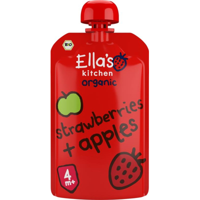 Afbeelding van Ella&#039;s Kitchen Strawberries And Apples 4+ Maanden Bio, 120 gram