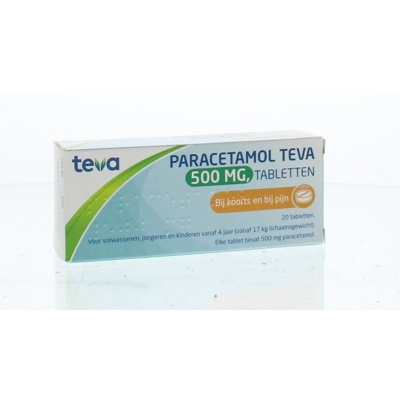 Afbeelding van Paracetamol Teva Tablet 500mg