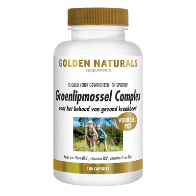 Afbeelding van Golden Naturals Groenlipmossel &amp; Curcuma longa Capsules 180CP
