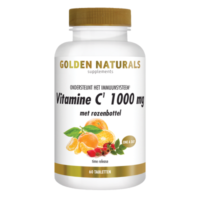 Afbeelding van Golden Naturals Vitamine C 1000mg met rozenbottel Tabletten