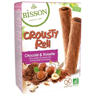 Afbeelding van Bisson Crousty Roll Choco Hazelnoot Bio, 125 gram